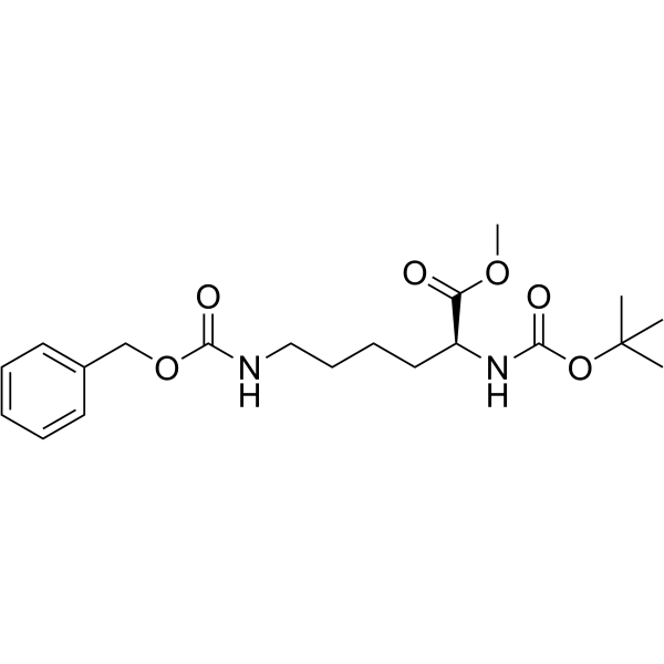 Methyl N6-((benzyloxy)carbonyl)-N2-(tert-butoxycarbonyl)-L-lysinate结构式