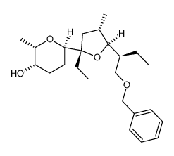 benzyl 2(S)-[5(S)-ethyl-3(S)-methyl-5-(5(R)-ethyl-5-hydroxy-6(S)-methyl-2(R)-tetrahydropyranyl)-2(S)-tetrahydrofuryl]butyl ether结构式