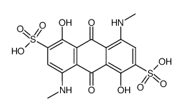 1,5-dihydroxy-4,8-bis-methylamino-9,10-dioxo-9,10-dihydro-anthracene-2,6-disulfonic acid结构式