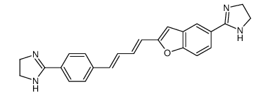 2-[4-[(1E,3E)-4-[5-(4,5-dihydro-1H-imidazol-2-yl)-1-benzofuran-2-yl]buta-1,3-dienyl]phenyl]-4,5-dihydro-1H-imidazole结构式