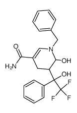 1-benzyl-6-hydroxy-5-(2,2,2-trifluoro-1-hydroxy-1-phenylethyl)-1,4,5,6-tetrahydropyridine-3-carboxamide结构式