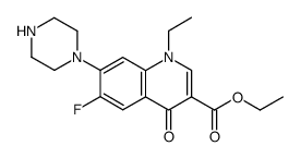 ethyl 1-ethyl-6-fluoro-7-(piperazin-1-yl)-4(1H)-quinolone-3-carboxylate结构式