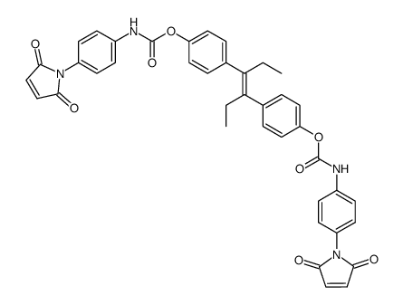 (E)-hex-3-ene-3,4-diylbis(4,1-phenylene) bis((4-(2,5-dioxo-2,5-dihydro-1H-pyrrol-1-yl)phenyl)carbamate)结构式