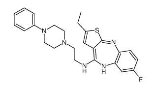 2-ethyl-7-fluoro-N-[2-(4-phenylpiperazin-1-yl)ethyl]-5H-thieno[3,2-c][1,5]benzodiazepin-4-amine结构式