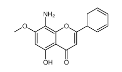 8-amino-5-hydroxy-7-methoxy-2-phenyl-chromen-4-one结构式