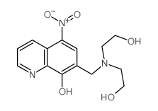 7-[(bis(2-hydroxyethyl)amino)methyl]-5-nitro-quinolin-8-ol结构式