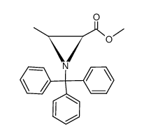 (2S,3S)-1-trityl-3-methylaziridine-2-carboxylic acid methyl ester结构式
