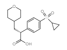 (R)-2-(4-环丙烷磺酰基苯基)-3-(四氢吡喃-4-基)丙酸结构式