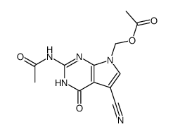 (2-acetamido-5-cyano-4-oxo-3,4-dihydro-7H-pyrrolo[2,3-d]pyrimidin-7-yl)methyl acetate结构式