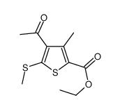 ETHYL 4-ACETYL-3-METHYL-5-(METHYLTHIO)THIOPHENE-2-CARBOXYLATE结构式