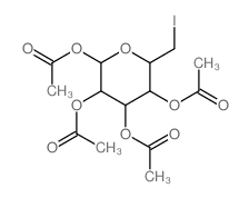 b-D-Glucopyranose,6-deoxy-6-iodo-, tetraacetate (9CI)结构式
