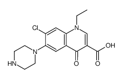 7-chloro-1-ethyl-1,4-dihydro-4-oxo-6-(1-piperazinyl)quinoline-3-carboxylic acid结构式