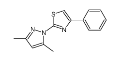 2-(3,5-Dimethyl-1H-pyrazol-1-yl)-4-phenylthiazole结构式