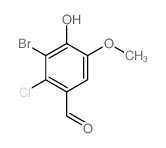 3-bromo-2-chloro-4-hydroxy-5-methoxy-benzaldehyde结构式