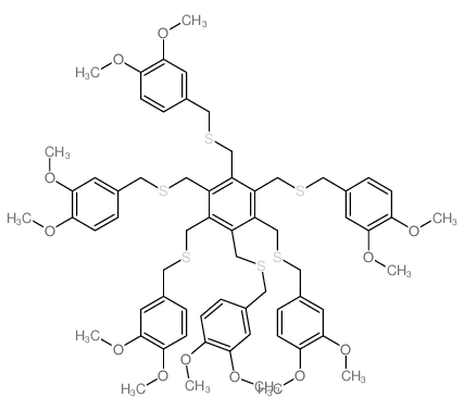 1,2,3,4,5,6-hexakis[(3,4-dimethoxyphenyl)methylsulfanylmethyl]benzene结构式