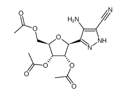 (2R,3R,4S,5S)-2-(acetoxymethyl)-5-(4-amino-5-cyano-1H-pyrazol-3-yl)tetrahydrofuran-3,4-diyl diacetate结构式