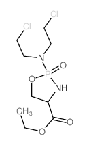 ethyl 2-[bis(2-chloroethyl)amino]-2-oxo-1-oxa-3-aza-2$l^C9H17Cl2N2O4P-phosphacyclopentane-4-carboxylate结构式
