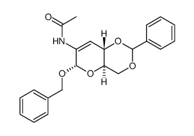 Benzyl-2-acetylamino-4,6-O-benzyliden-2,3-didesoxy-&alpha;-D-erythro-hex-2-enopyranosid结构式