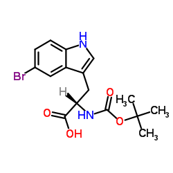 N-叔丁氧羰基-5-溴-L-色氨酸结构式