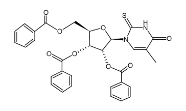 O2',O3',O5'-tribenzoyl-5-methyl-2-thio-uridine结构式