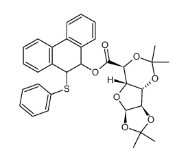 10-(phenylthio)-9,10-dihydrophenanthren-9-yl (3aR,3bS,7S,7aS,8aR)-2,2,5,5-tetramethyltetrahydro-7H-[1,3]dioxolo[4',5':4,5]furo[3,2-d][1,3]dioxine-7-carboxylate结构式