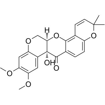 灰叶草素, 羟基鱼藤素结构式