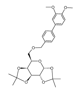 6-O-(4-(3,4-dimethoxyphenyl)benzyl)-1,2:3,4-di-O-isopropylidene-α-D-galactopyranoside结构式