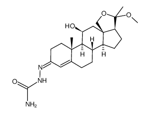 18,20-epoxy-11β-hydroxy-20-methoxypregn-4-en-3-one 3-semicarbazone结构式