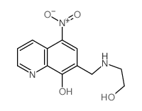 7-[(2-hydroxyethylamino)methyl]-5-nitro-quinolin-8-ol结构式