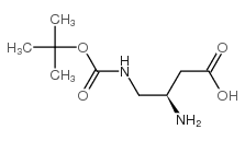 Butanoic acid, 3-amino-4-[[(1,1-dimethylethoxy)carbonyl]amino]-, (3R)- (9CI)结构式