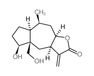 Azuleno[6,5-b]furan-2(3H)-one,decahydro-5- hydroxy-4a-(hydroxymethyl)-8-methyl-3- methylene-,(3aR,4aS,5S,7aS,8S,9aR)-结构式