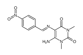 6-amino-1,3-dimethyl-5-[(p-nitrobenzylidene)amino]uracil结构式