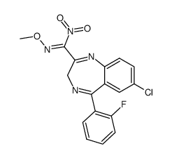 7-chloro-5-(2-fluorophenyl)-N-methoxy-alpha-nitro-3H-1,4-benzodiazepine-2-methanimine结构式