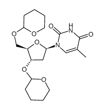 3',5'-O-bis(tetrahydropyran-2-yl)thymidine结构式