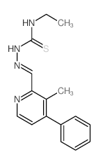 3-ethyl-1-[(3-methyl-4-phenyl-pyridin-2-yl)methylideneamino]thiourea结构式