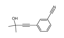 3-(3-hydroxy-3-methylbut-1-ynyl)benzonitrile结构式