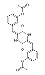 3,6-bis-(3-acetoxy-benzylidene)-piperazine-2,5-dione结构式