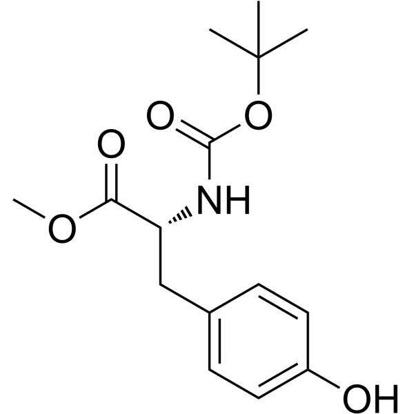 丁氧羰基-D-酪氨酸-甲氧基酯结构式