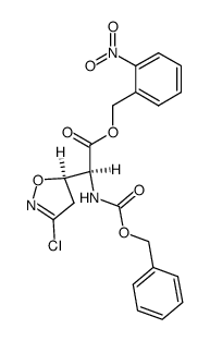 threo-DL-N-benzyloxycarbonyl-α-amino-3-chloro-4,5-dihydro-5-isoxazoleacetic acid o-nitrobenzyl ester结构式