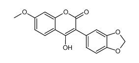 4-hydroxy 7-methoxy 3-(3',4'-methylenedioxyphenyl) coumarin结构式