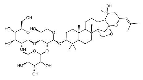 3-O-[α-L-Rhamnopyranosyl-(1->2)-[β-D-glucopyranosyl-(1->3)]-α-L-arabinopyranosyl]jujubogenin结构式