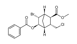 carbomethoxy-2 exo chloromethyl-3 endo benzoyloxy-5 exo bromo-6 endo bicyclo[2.2.1]heptane结构式