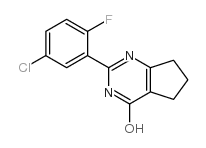 2-(5-氯-2-氟苯基)-6,7-二氢-5H-氯戊基[d]嘧啶-4-醇结构式