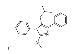 5-isobutyl-3-(methylthio)-1,4-diphenyl-4H-1,2,4-triazol-1-ium iodide结构式