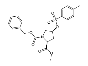 (2S,4S)-N-1-(benzyloxycarbonyl)-4-(p-toluenesulfonyloxy)proline methyl ester结构式