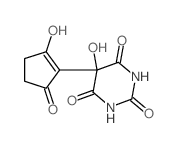 5-hydroxy-5-(2-hydroxy-5-oxo-1-cyclopentenyl)-1,3-diazinane-2,4,6-trione结构式