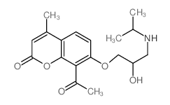 2H-1-Benzopyran-2-one,8-acetyl-7-[2-hydroxy-3-[(1-methylethyl)amino]propoxy]-4-methyl-结构式