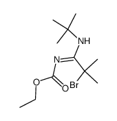 ethyl (E)-(2-bromo-1-(tert-butylamino)-2-methylpropylidene)carbamate结构式