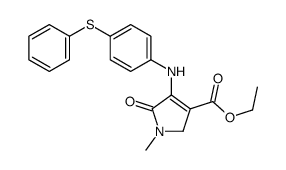 1H-Pyrrole-3-carboxylic acid, 2,5-dihydro-1-methyl-5-oxo-4-((4-(phenyl thio)phenyl)amino)-, ethyl ester结构式