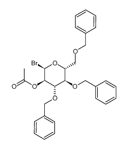 2-O-acetyl-3,4,6-tri-O-benzyl-α-D-glucopyranosyl bromide结构式